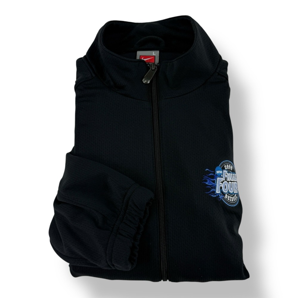 Nike Team Final Four Detroit 2009 Warm Up Jacket Large Black White Full Zip